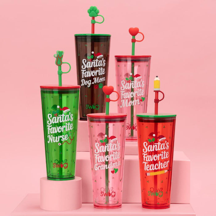 Swig: Santa’s Favorite Teacher Plastic Tumbler 24oz