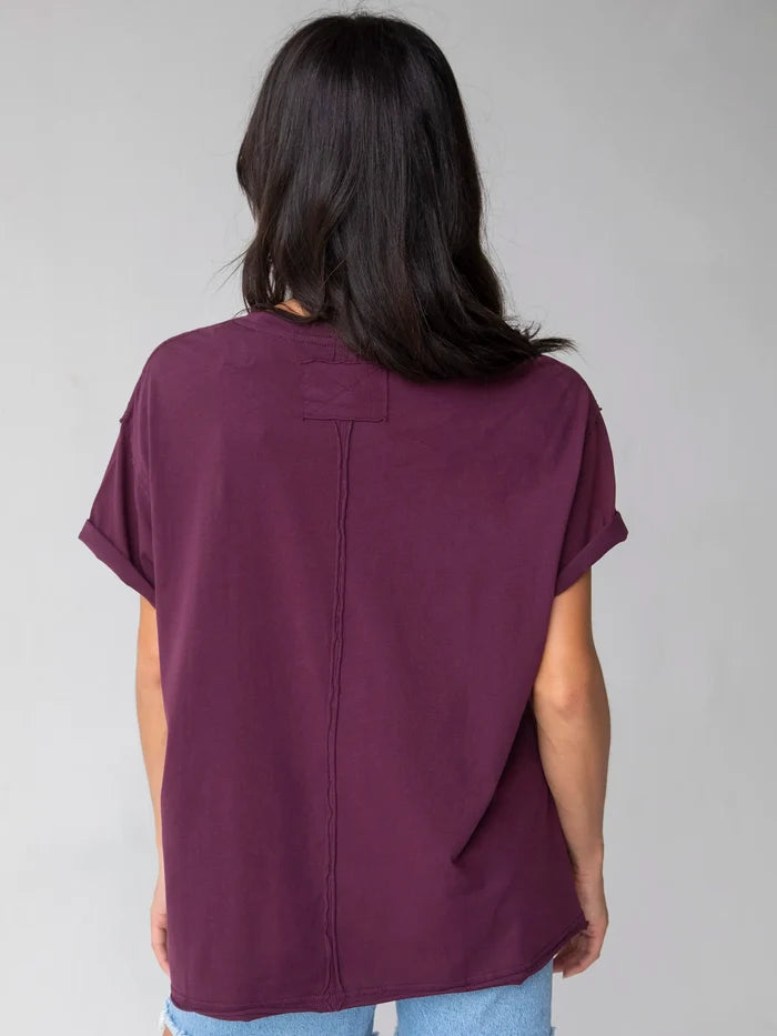 Take It In Cotton Tee - Cranberry-view 3