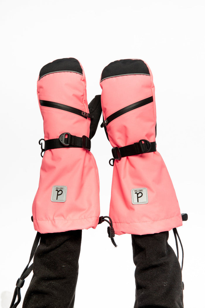 Teknik Winter Mittens Neon Coral-1