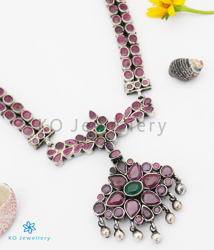 The Ila Silver Reversible Addige Necklace (Oxidised)