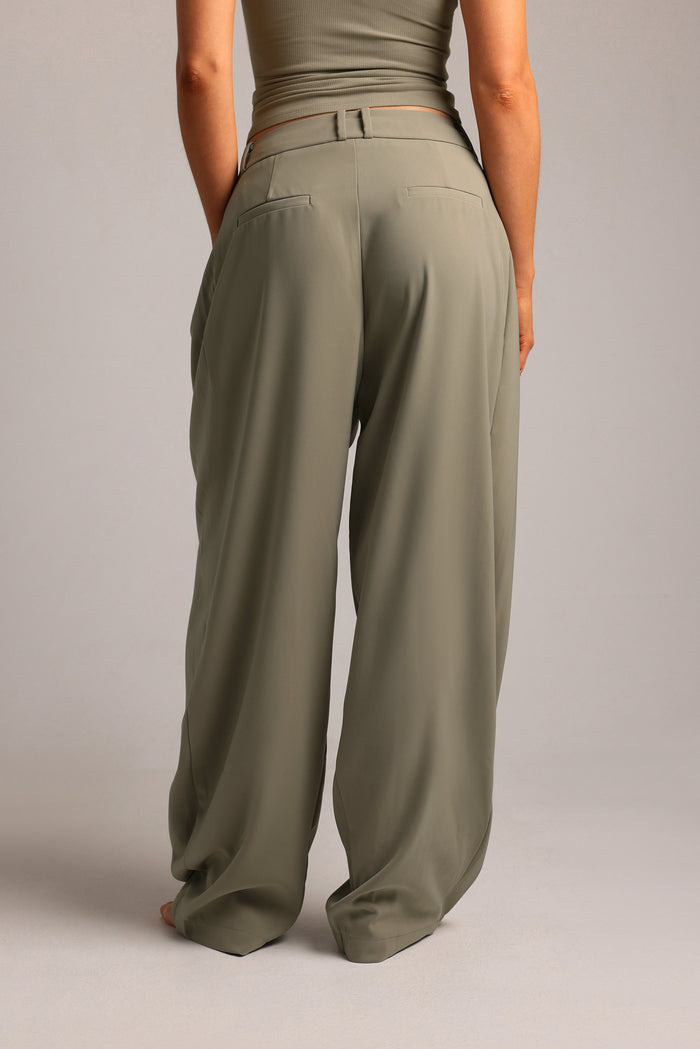 The Ivy Wide-Leg Trousers - Pistachio