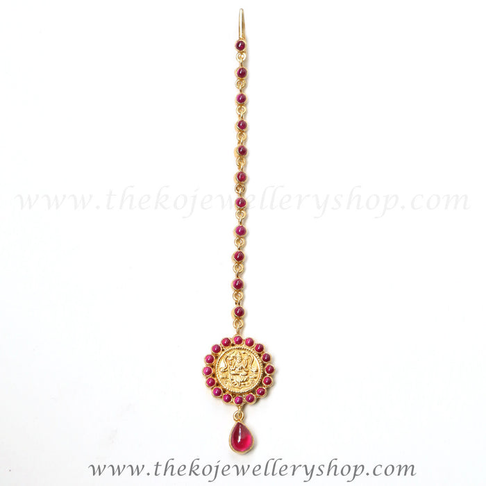maang tika, teeka, tikka in silver with gold plating- bridal jewelry