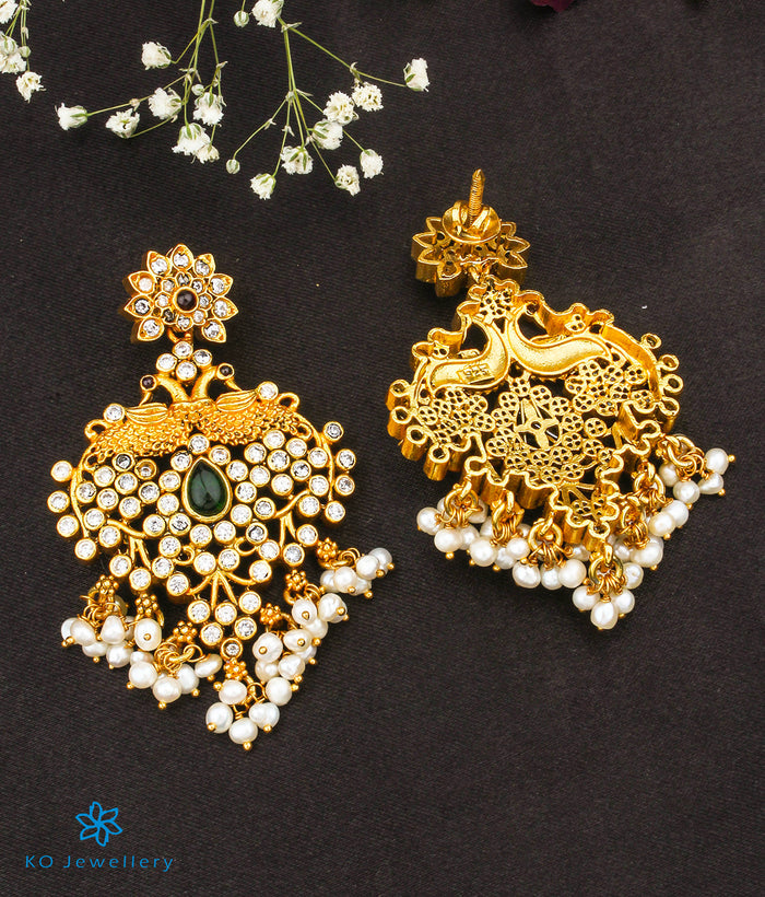The Mayuram Silver Peacock Earrings