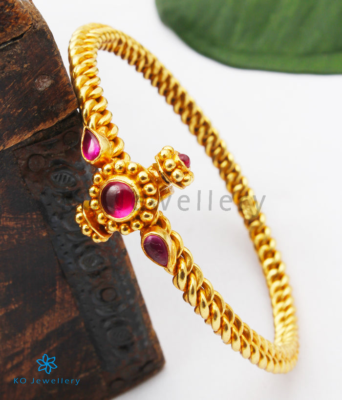 The Navya Golusu Antique Silver Bangle-Single (Size 2.2/2.4/2.6/2.8)
