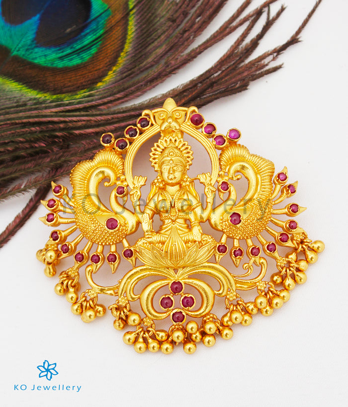 The Shakti Silver Lakshmi Peacock Pendant