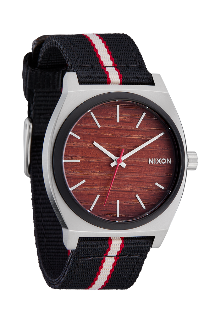 Time Teller Nylon - Silver / Rosewood / Black Stripe