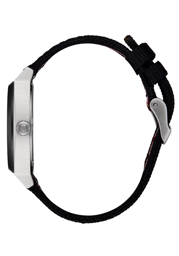 Time Teller Nylon - Silver / Rosewood / Black Stripe