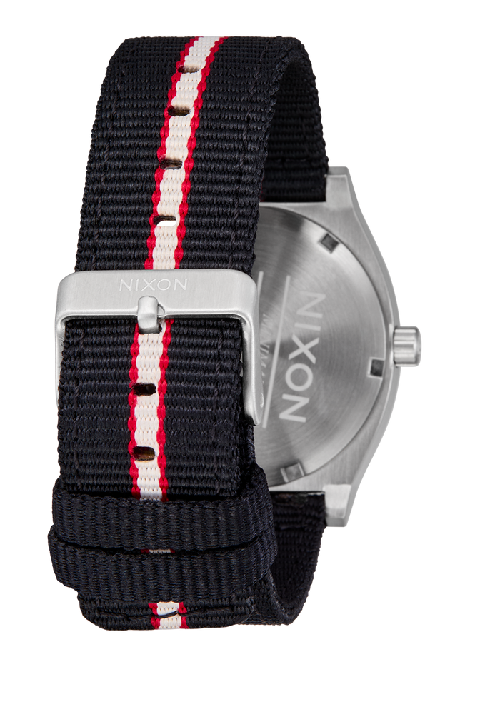 Time Teller Nylon - Silver / Rosewood / Black Stripe