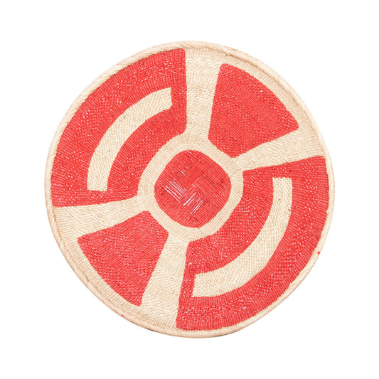 Tonga Painted Pattern Baskets | Red Natural