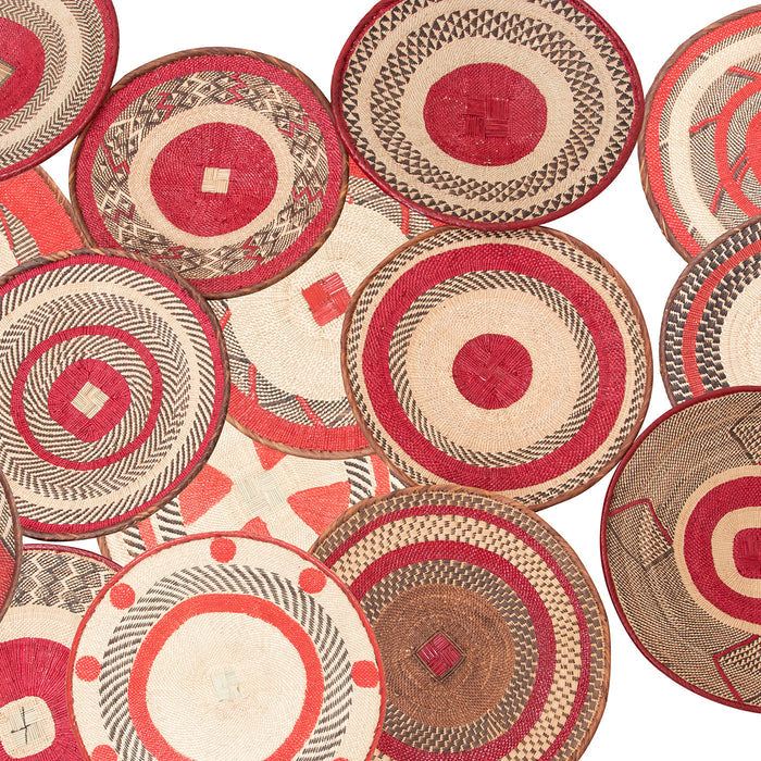 Tonga Painted Pattern Baskets | Red Pattern