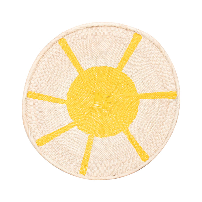 Tonga Painted Pattern Baskets | Yellow Natural