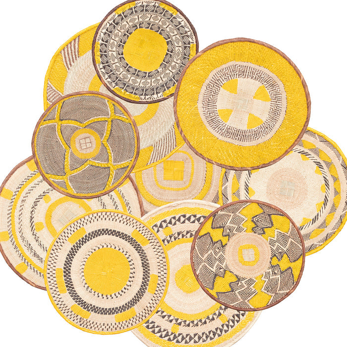 Tonga Painted Pattern Baskets | Yellow Pattern