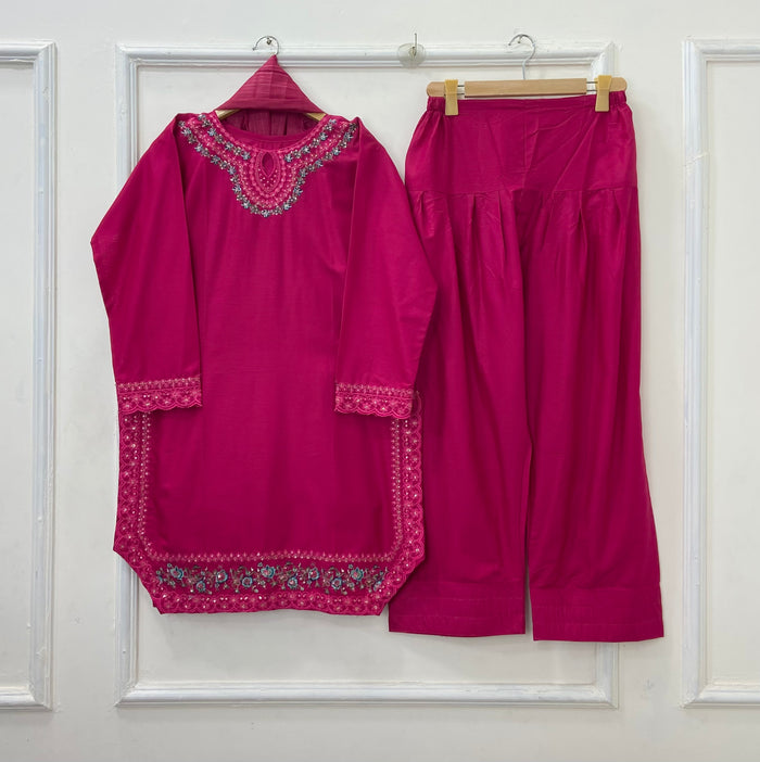 Traditional Eid Shalwar Kameez 3PC (Premium Cotton) 3PC D-477