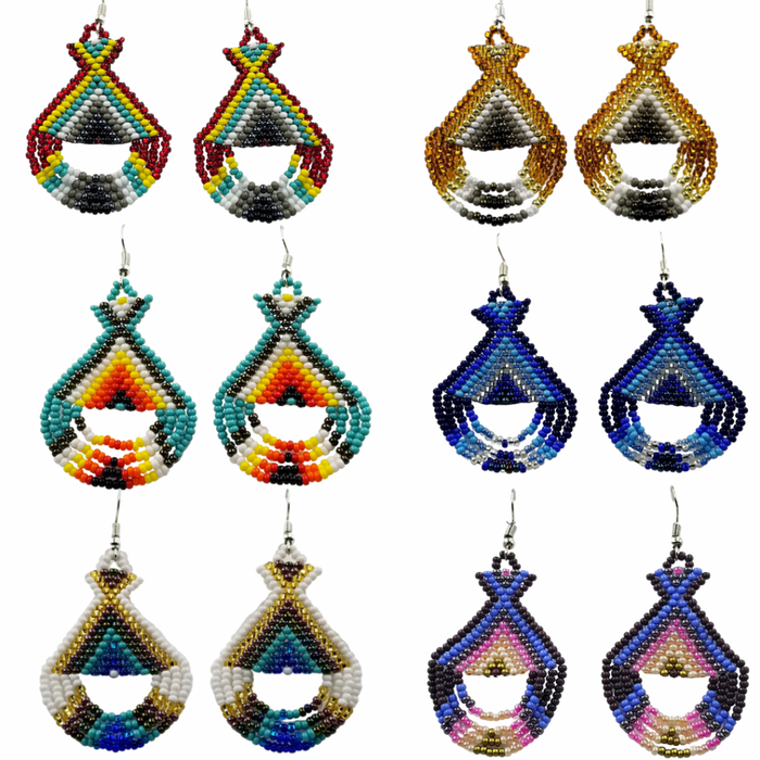 TRIBAL ROOTS - Beaded Tipi Earring
