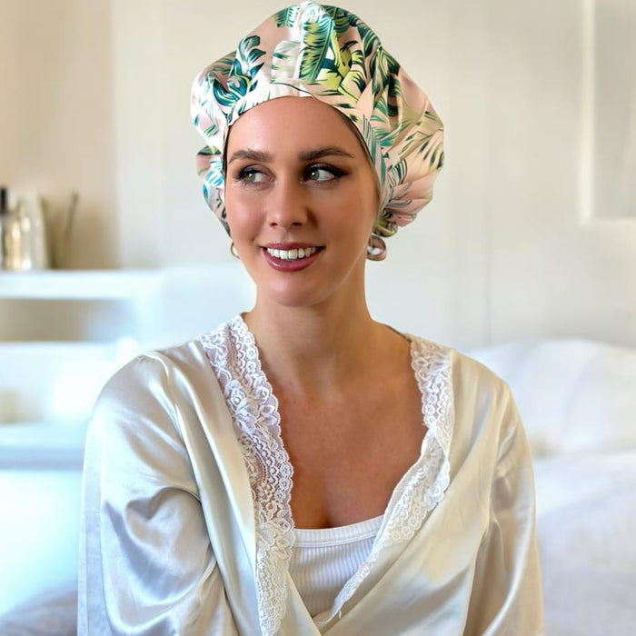 Tropical Mulberry Silk Adjustable Bonnet