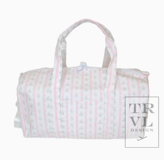 TRVL Design Weekender - Ribbon Floral Pink Duffle Bag
