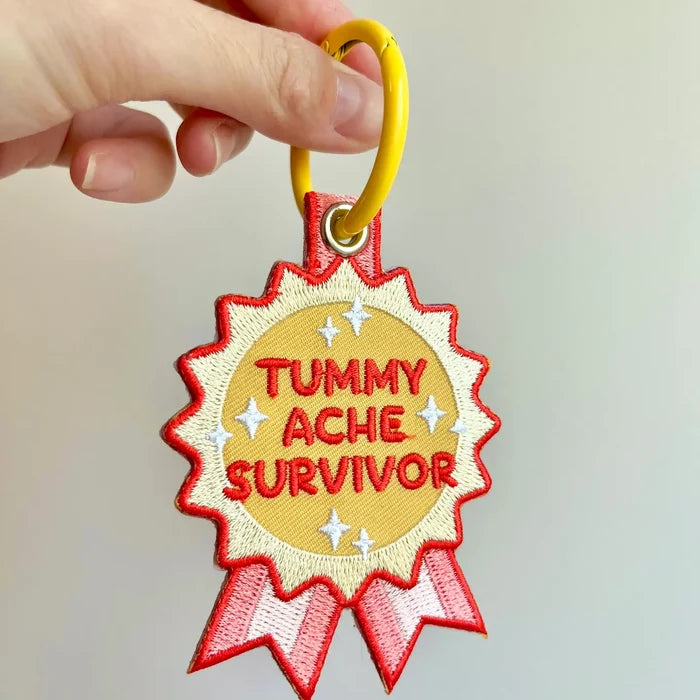 Tummy Ache Survivor Embroidered Keychain