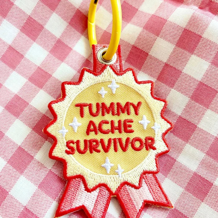 Tummy Ache Survivor Embroidered Keychain