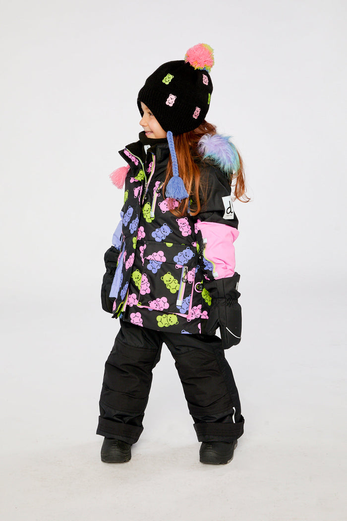 Two Piece Play Snowsuit Black Gummy Bear Print-4
