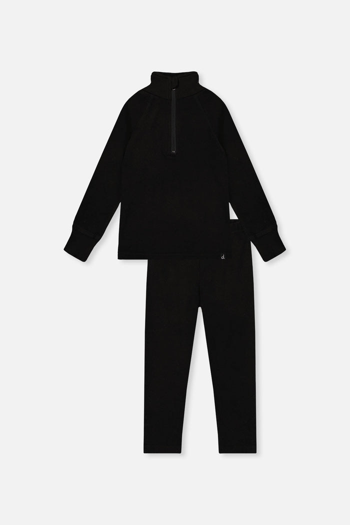 Two Piece Thermal Underwear Black-0
