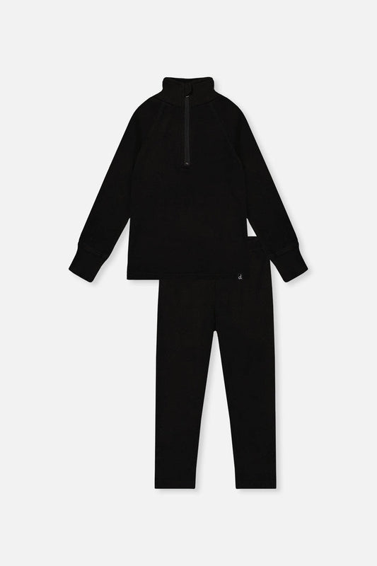 Two Piece Thermal Underwear Black-0