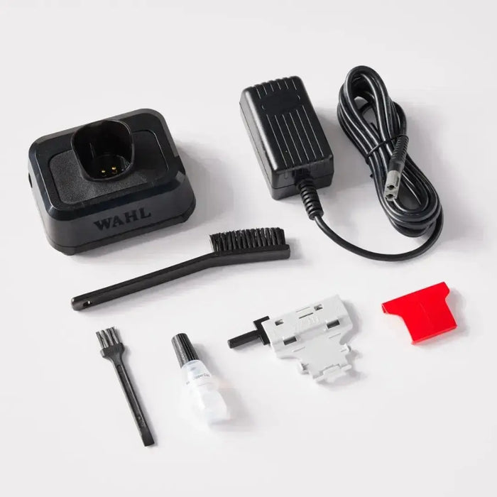 Hi-Viz Nightshade Wahl grooming kit with various attachments on a white background