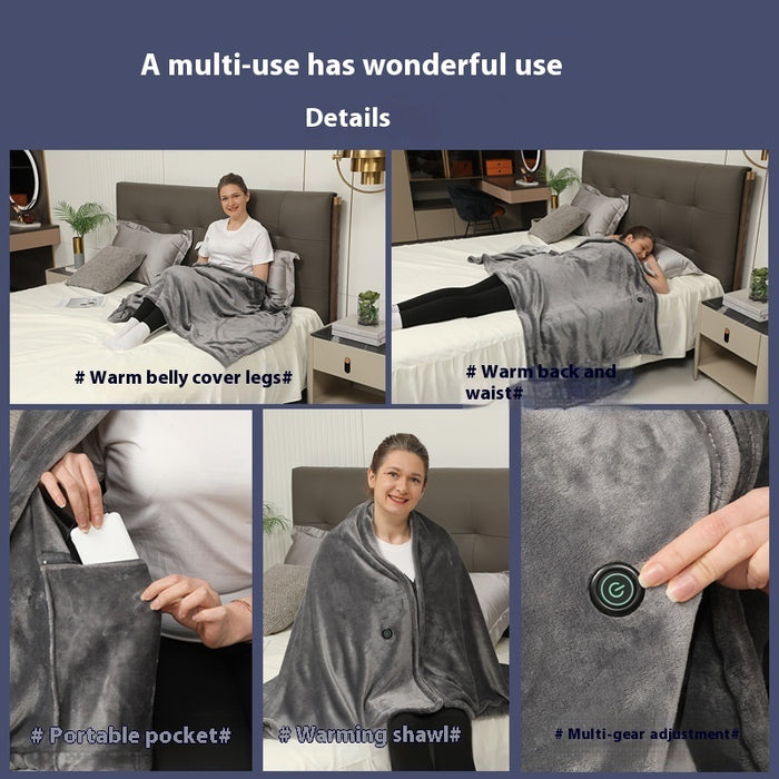 Warm Cover Cold-proof Warm Cloak Fleece-lined Keep Warm And Emit Heat Shawl 🇨🇳