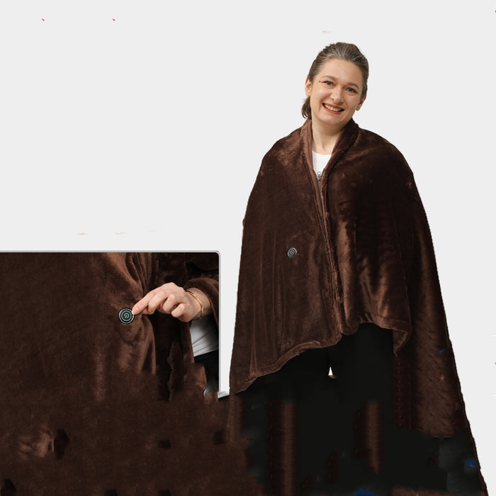 Warm Cover Cold-proof Warm Cloak Fleece-lined Keep Warm And Emit Heat Shawl 🇨🇳