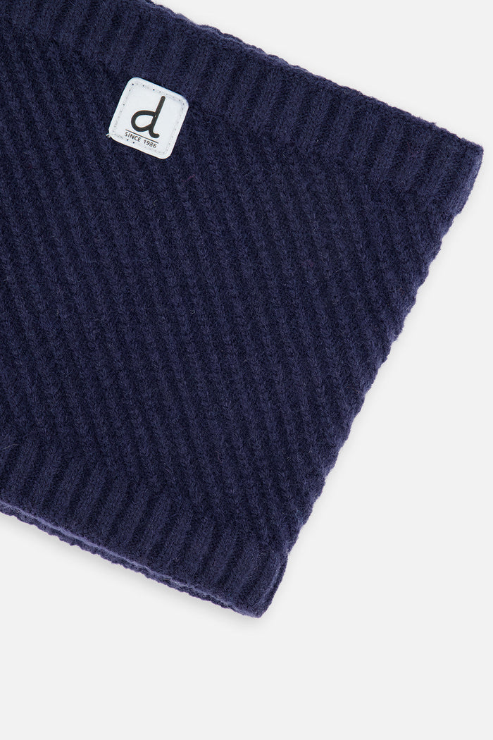 Winter Knit Neckwarmer Navy Blue-3