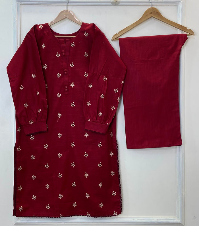 Winter Long-length Embroidered 2PC (Khaddar) (Hot Seller) D-287