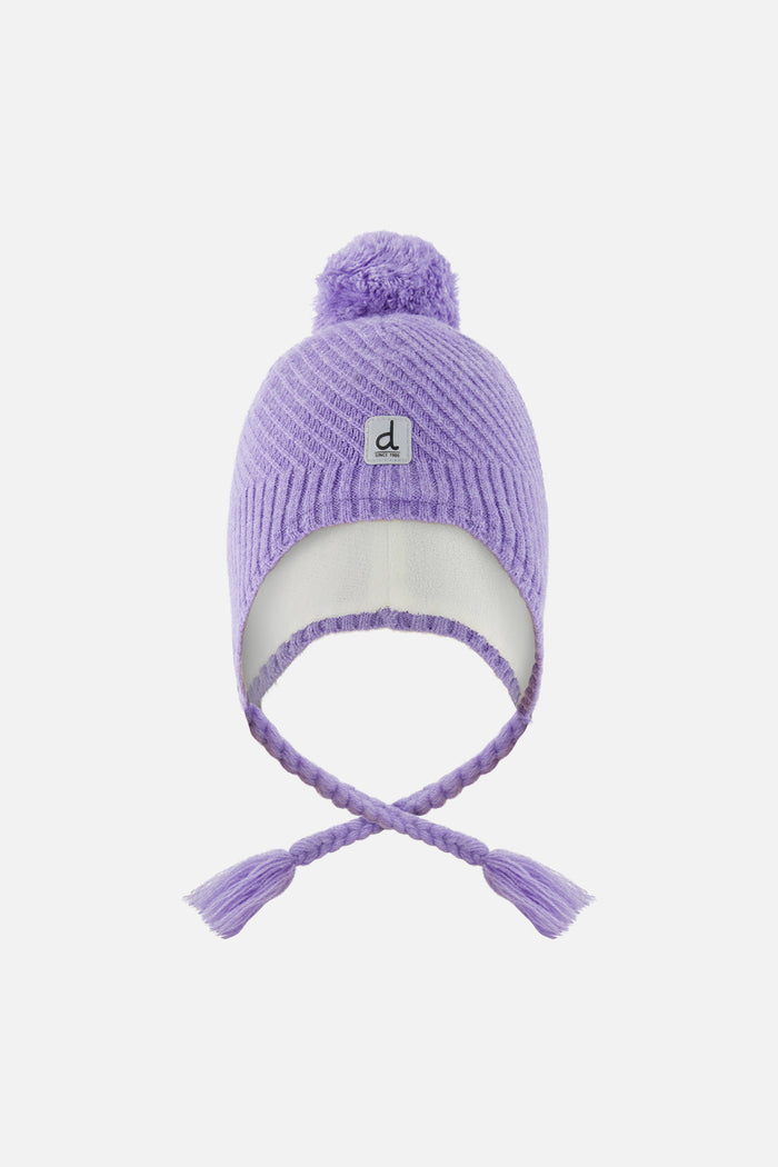 Winter Peruvian Knit Hat With Pompom Violet-0