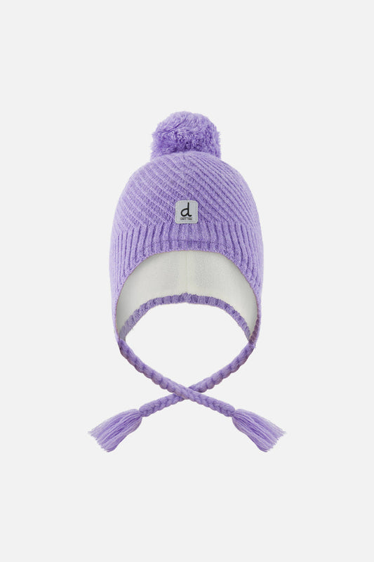 Winter Peruvian Knit Hat With Pompom Violet-0