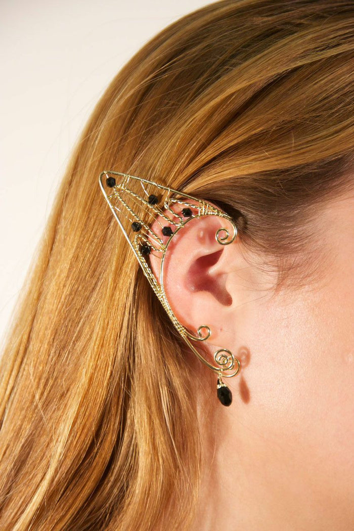 Wire Wrap Bead Elf Ear Cuffs – Adjustable Lightweight Fantasy Jewelry