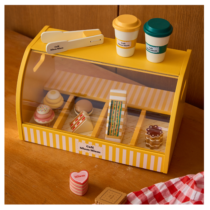 Le Petit Souk - Wooden Toy - Pastry And Coffee Stand - Lifestyle Cut