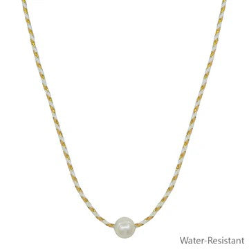 Wrapped Thread Necklace w/ Freshwater Pearl