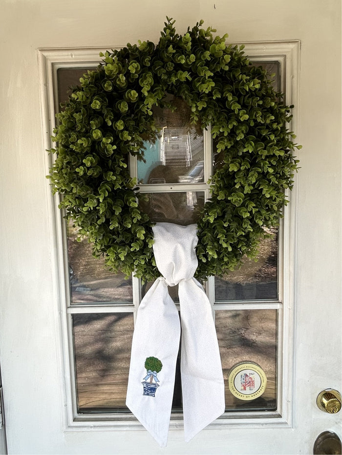 White Speckled w/ Topiary Monogram **