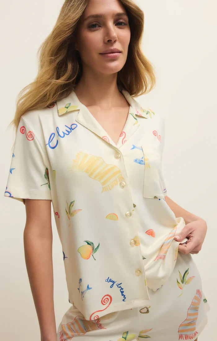 Z Supply: Beach Days PJ Top - Vanilla Ice
