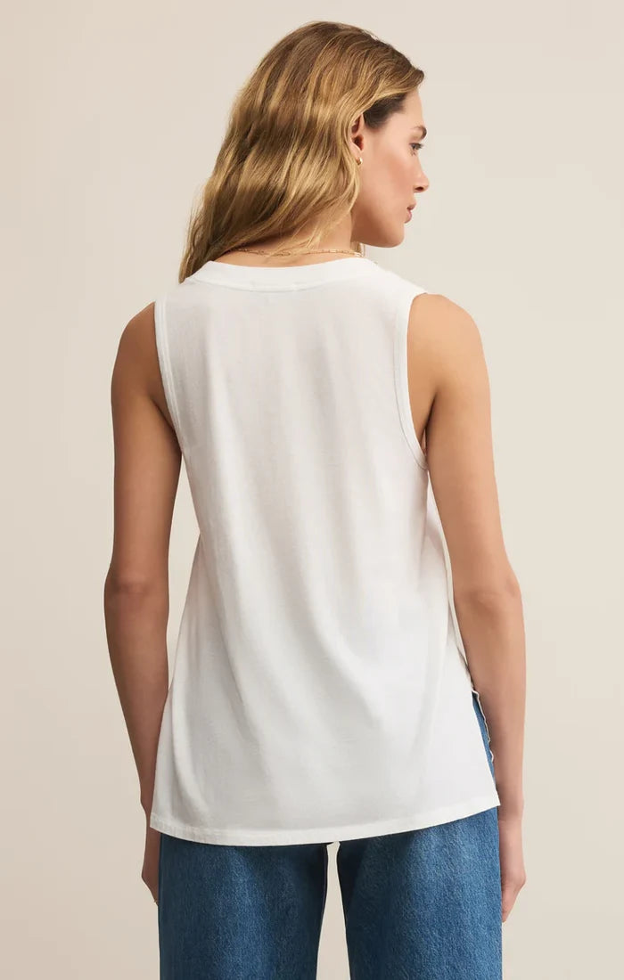 Z Supply: Californian V-Neck Tank - White - B Social Boutique
