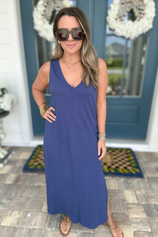 Z Supply: Palisades Midi Dress -  Yacht Blue - B Social Boutique