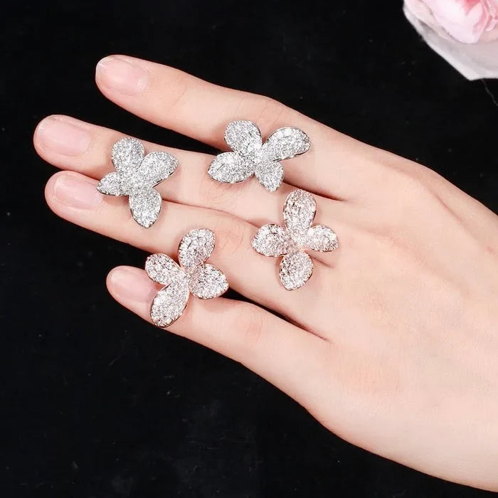 Wedding Jewelry - Cubic Zirconia Bridal Earrings - Available in Rose Gold and Silver
